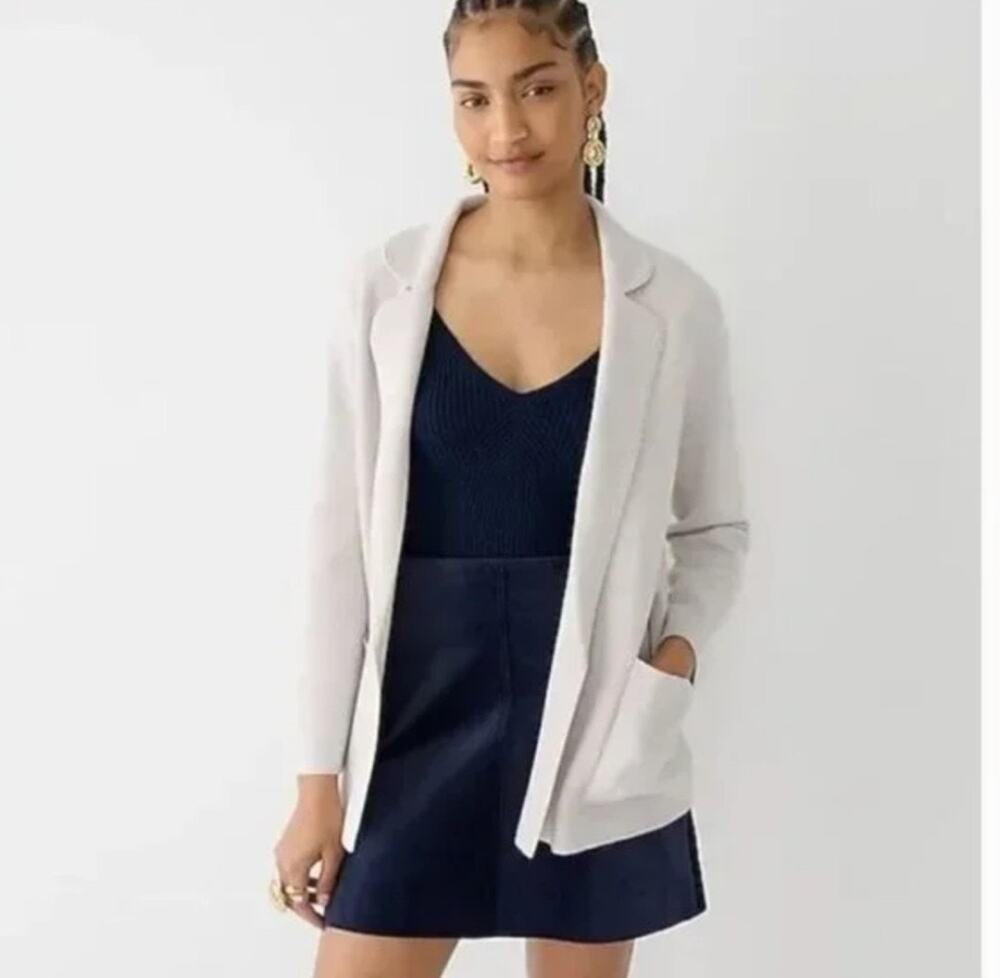 NWT J. Crew Women's Cardigan Eloise Sweater Blazer Cream Oatmeal XXL capsule